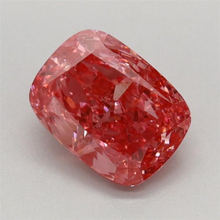 1.23 Ct. Fancy Vivid Pink Cushion Lab Grown Diamond