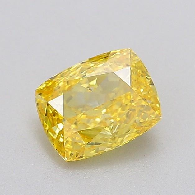 1.05 Ct. Fancy Vivid  Yellow Cushion Lab Grown Diamond