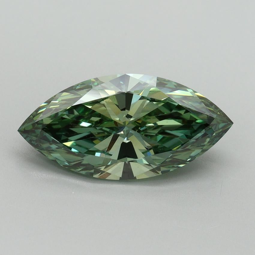 3.13 Ct. Fancy Vivid Green Marquise Lab Grown Diamond