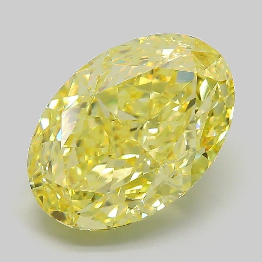 5.62 Ct. Fancy Vivid Yellow Oval Lab Grown Diamond
