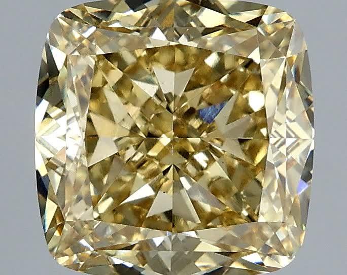 3.06 Ct. Fancy  Yellow Cushion Lab Grown Diamond