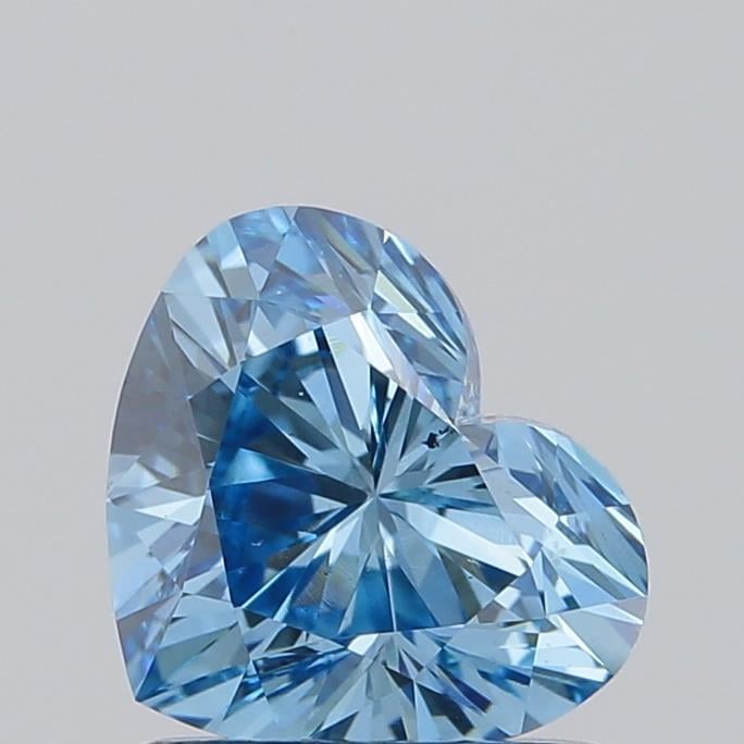 0.91 Ct. Fancy Vivid Blue Heart Lab Grown Diamond