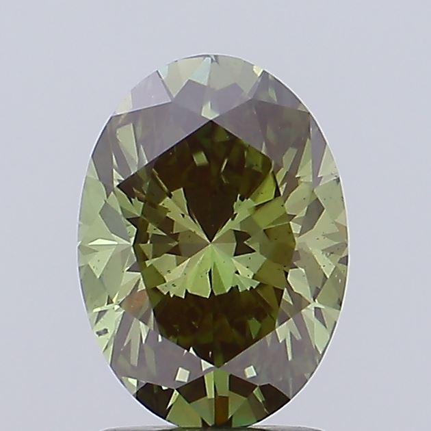 2.01 Ct. Fancy Intense  Green Oval Lab Grown Diamond