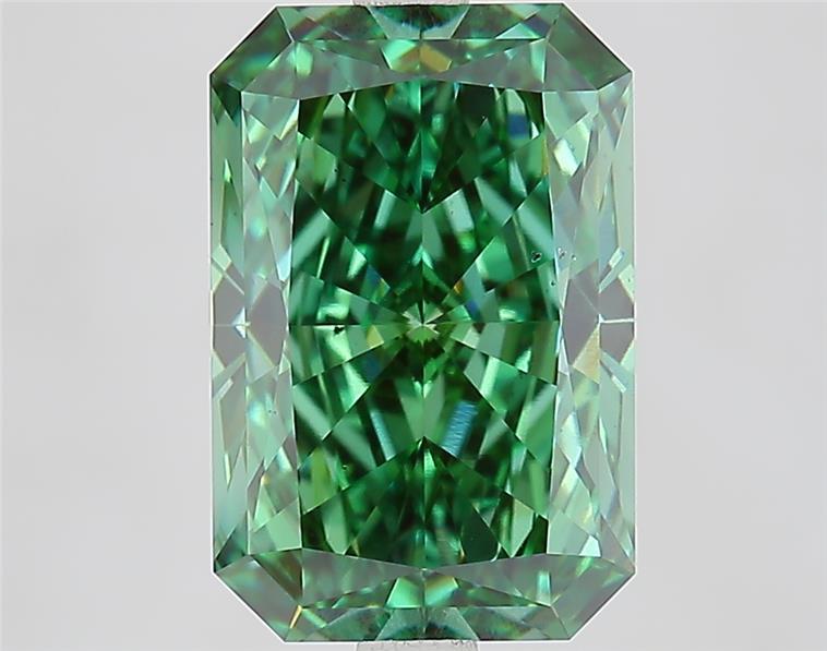 4.01 Ct. Fancy Vivid  Green Radiant Lab Grown Diamond