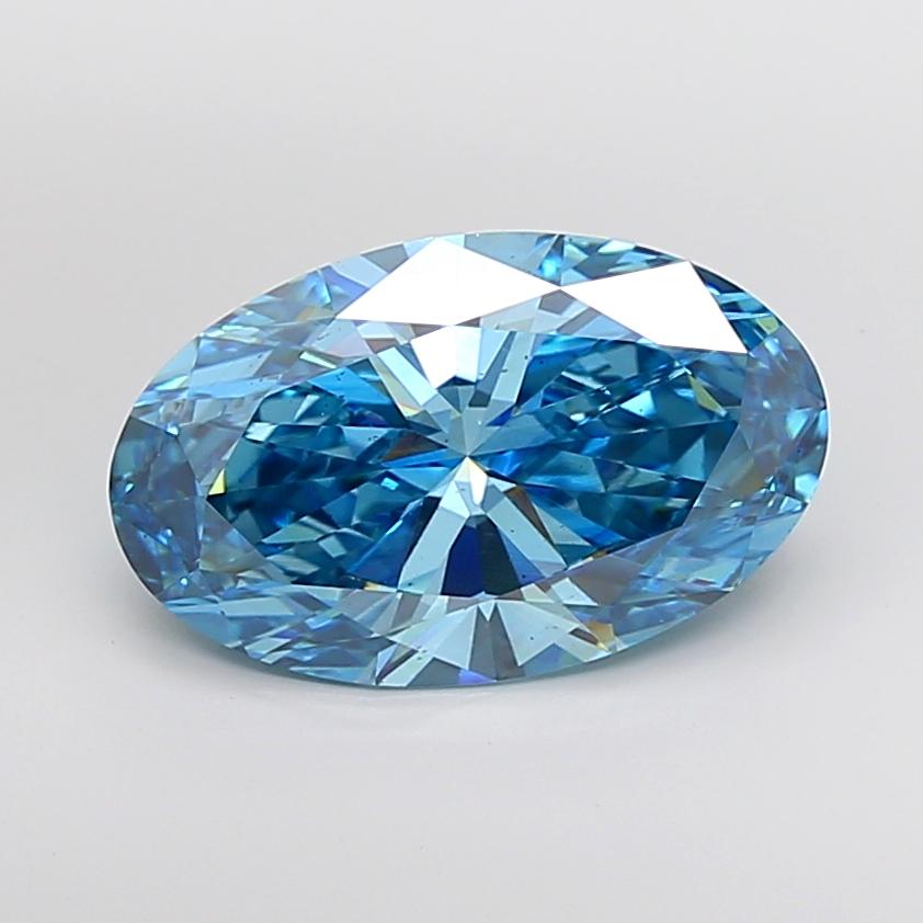 9.19 Ct. Fancy Vivid Blue Oval Lab Grown Diamond