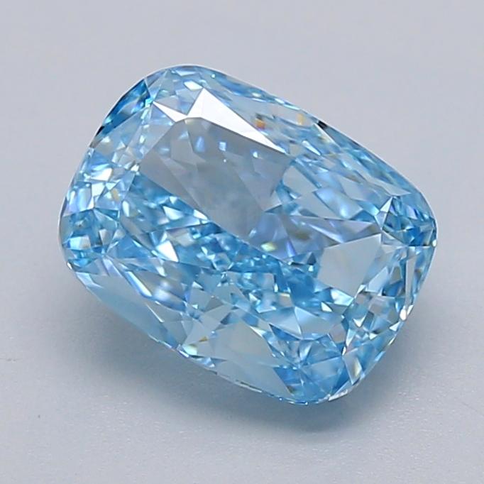 2.01 Ct. Fancy Vivid  Blue Cushion Lab Grown Diamond