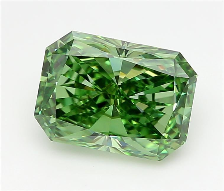 1.56 Ct. Fancy Vivid Green Radiant Lab Grown Diamond