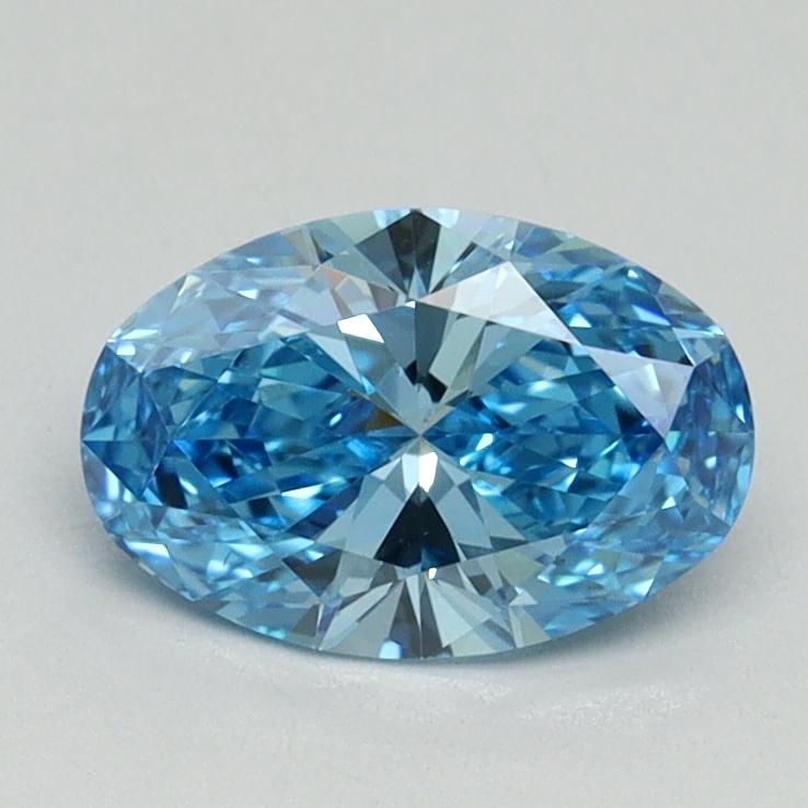 0.93 Ct. Fancy Vivid Malibu Blue Oval Lab Grown Diamond
