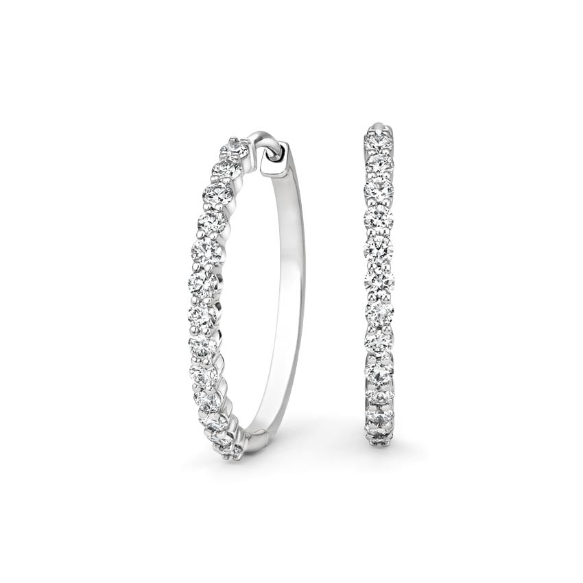 18k diamond hoop earrings