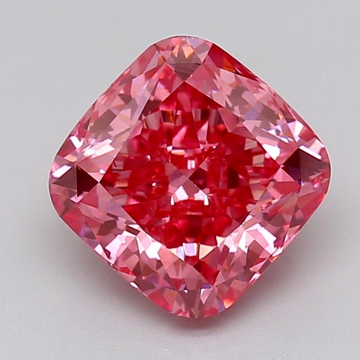 2.81 Ct. Fancy Vivid Pink Cushion Lab Grown Diamond