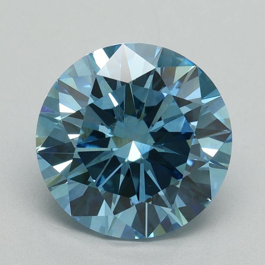 4.01 Ct. Fancy Vivid Blue Round Lab Grown Diamond