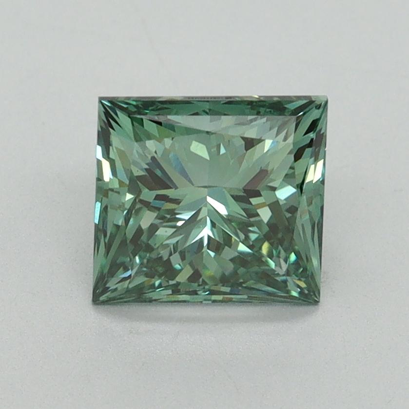 1.51 Ct. Fancy Vivid Green Princess Lab Grown Diamond