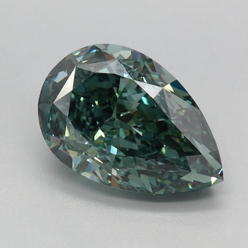 2.15 Ct. Fancy Vivid Green Pear Lab Grown Diamond