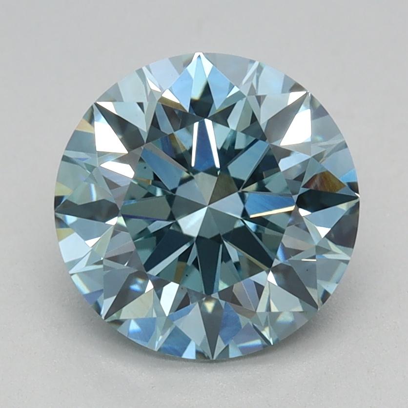 1.54 Ct. Fancy Vivid Blue Round Lab Grown Diamond