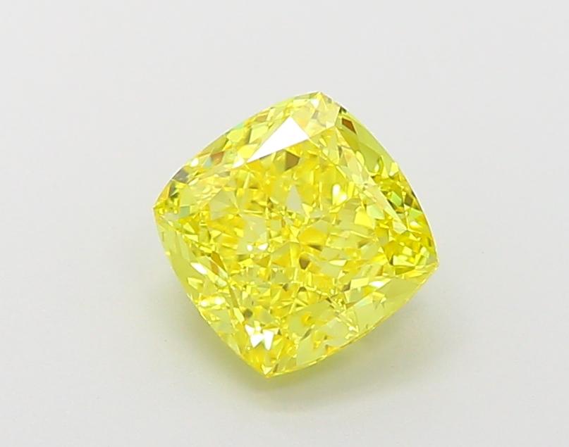 1.73 Ct. Fancy Vivid Yellow Cushion Lab Grown Diamond