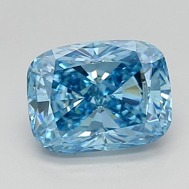 1.54 Ct. Fancy Vivid  Blue Cushion Lab Grown Diamond