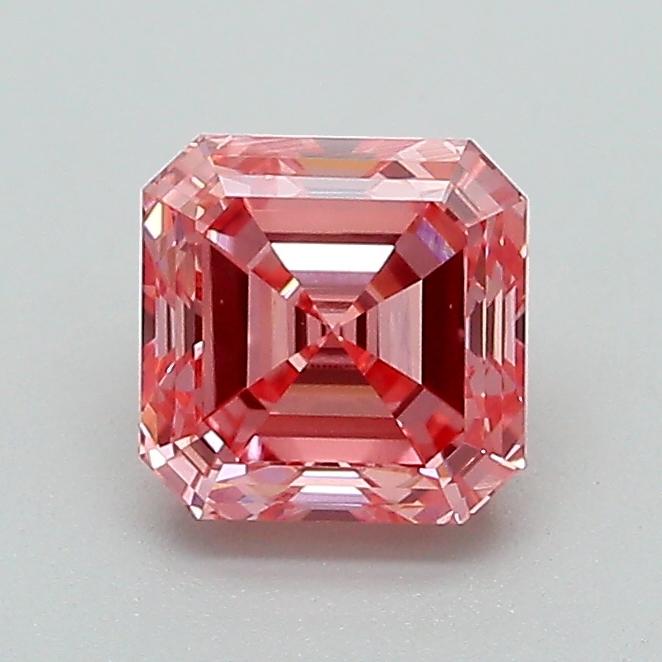 1.05 Ct. Fancy Vivid  Pink Asscher Lab Grown Diamond