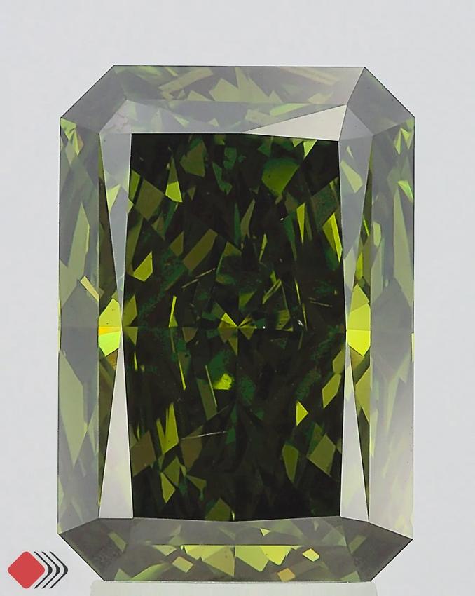3.98 Ct. Fancy Vivid Green Radiant Lab Grown Diamond