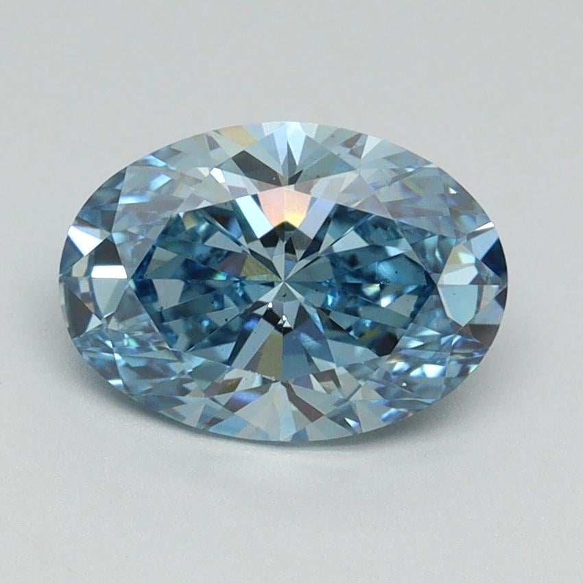 1.59 Ct. Fancy Vivid Blue Oval Lab Grown Diamond