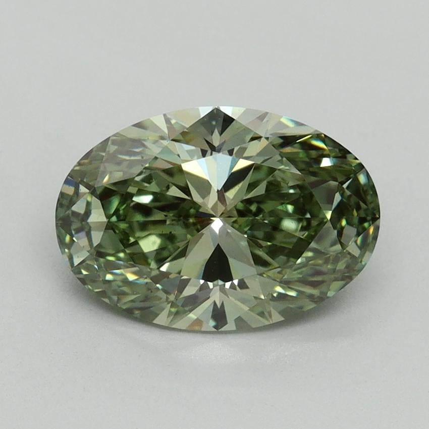 2.08 Ct. Fancy Vivid Green Oval Lab Grown Diamond