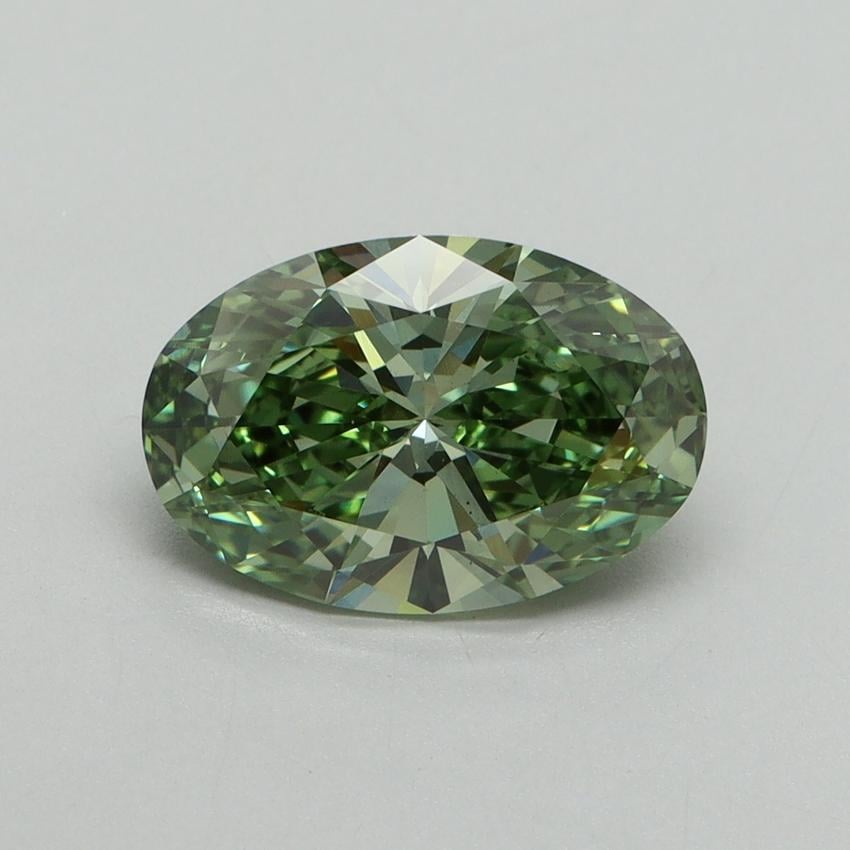 2.01 Ct. Fancy Vivid Pacific Green Oval Lab Grown Diamond