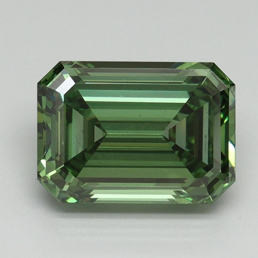 3.07 Ct. Fancy Vivid Pacific Green Emerald Lab Grown Diamond