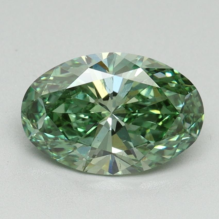 1.62 Ct. Fancy Vivid Green Oval Lab Grown Diamond