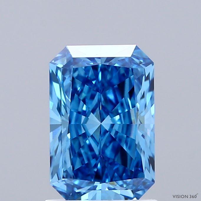 1.53 Ct. Fancy Vivid  Blue Radiant Lab Grown Diamond