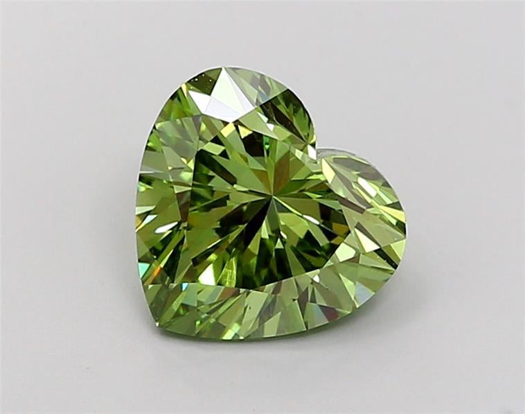 2.09 Ct. Fancy Vivid  Green Heart Lab Grown Diamond