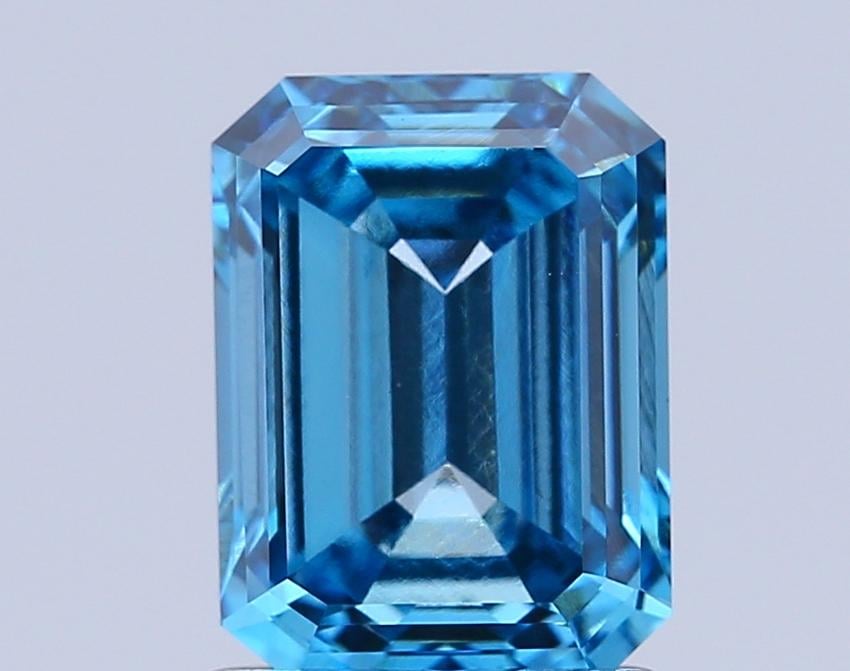 1.58 Ct. Fancy Vivid Blue Emerald Lab Grown Diamond