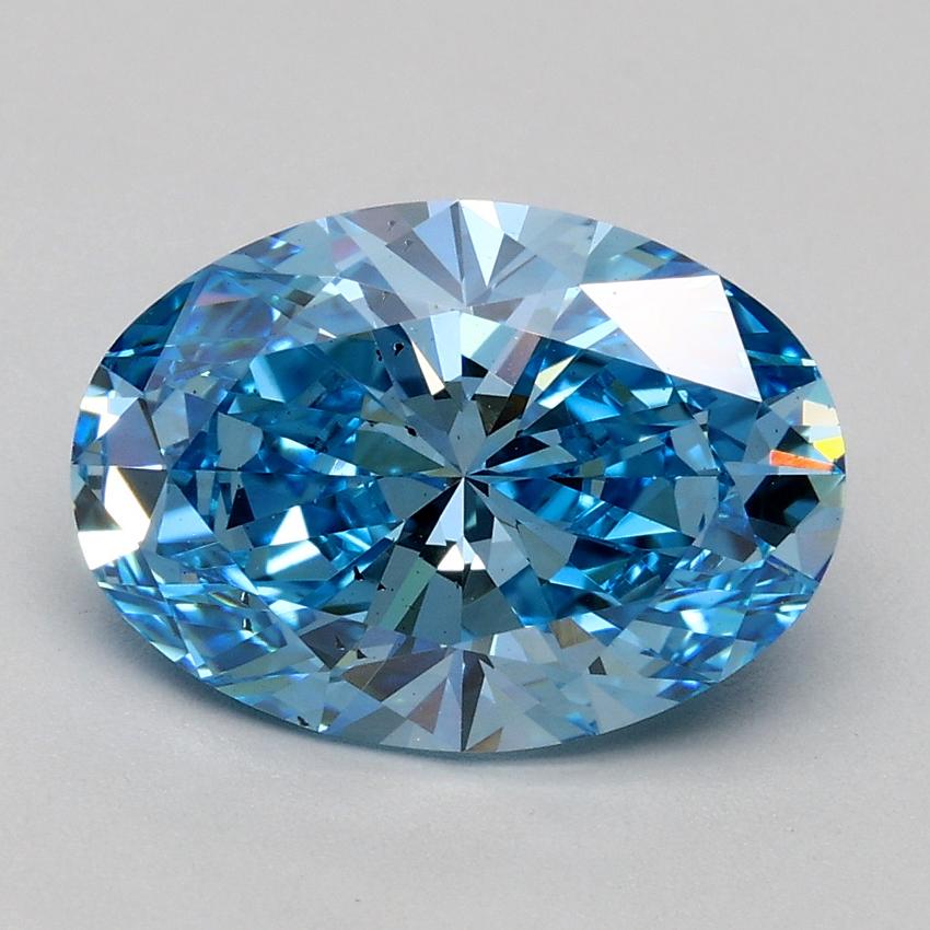 2.15 Ct. Fancy Vivid Blue Oval Lab Grown Diamond
