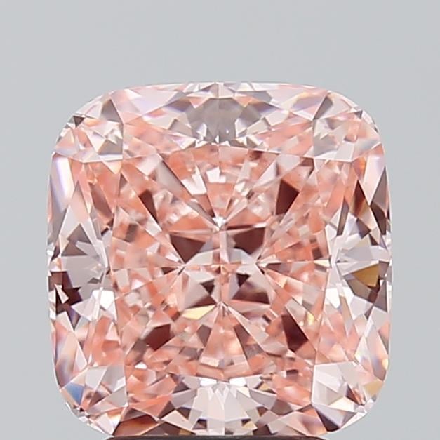 3.80 Ct. Fancy Vivid  Pink Cushion Lab Grown Diamond