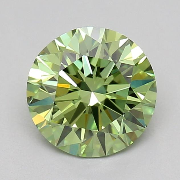 0.70 Ct. Fancy Vivid  Green Round Lab Grown Diamond