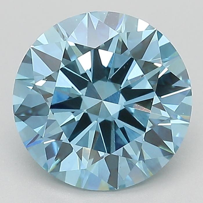 2.42 Ct. Fancy Vivid Blue Round Lab Grown Diamond