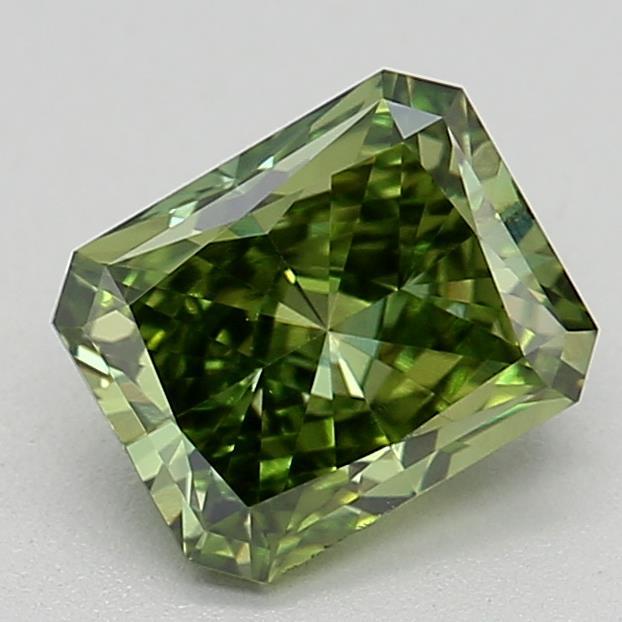 0.73 Ct. Fancy Vivid Green Radiant Lab Grown Diamond