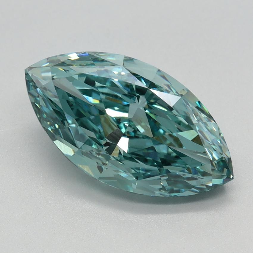 2.38 Ct. Fancy Vivid Bluish Green Marquise Lab Grown Diamond