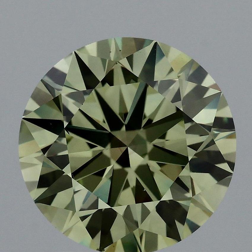 3.01 Ct. Fancy Vivid Green Round Lab Grown Diamond