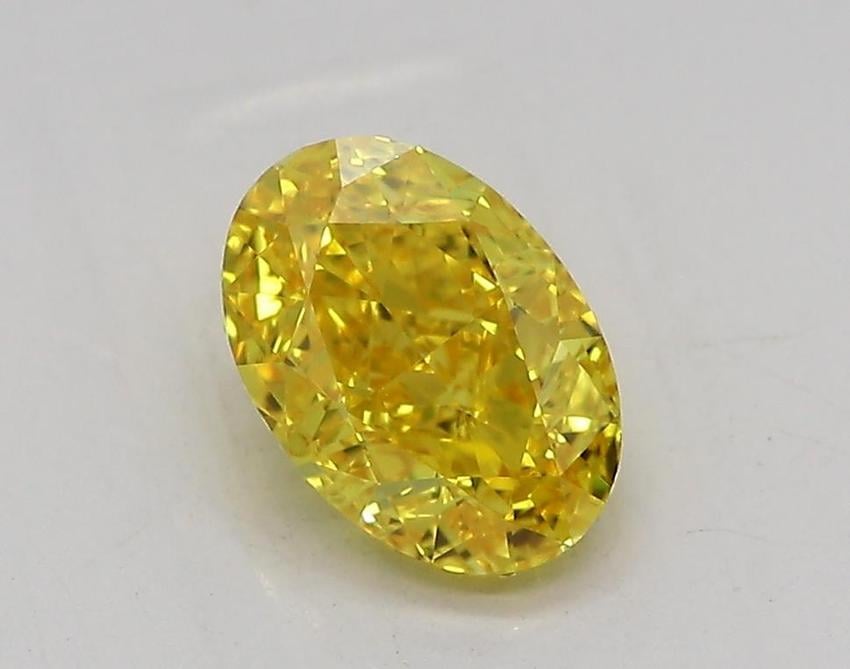 1.02 Ct. Fancy Vivid Yellow Oval Lab Grown Diamond