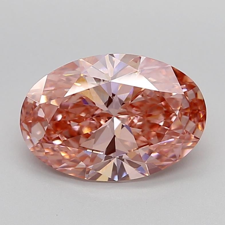 3.38 Ct. Fancy Vivid  Pink Oval Lab Grown Diamond