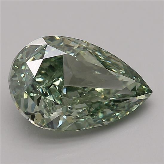 3.23 Ct. Fancy Vivid Green Pear Lab Grown Diamond