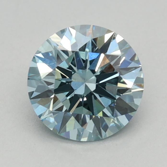 0.71 Ct. Fancy Intense Green Blue Round Lab Grown Diamond