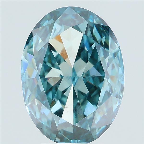 3.57 Ct. Fancy Vivid Blue Oval Lab Grown Diamond