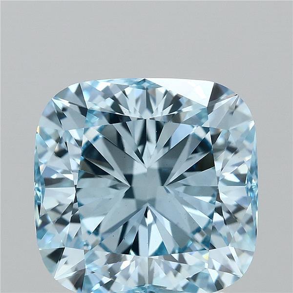 2.71 Ct. Fancy Vivid  Blue Cushion Lab Grown Diamond