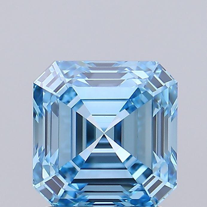1.59 Ct. Fancy Vivid Blue Asscher Lab Grown Diamond