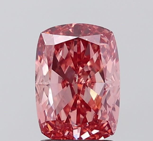 2.19 Ct. Fancy Vivid  Pink Cushion Lab Grown Diamond