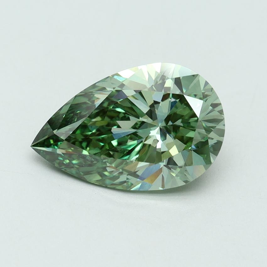 3.00 Ct. Fancy Vivid Green Pear Lab Grown Diamond