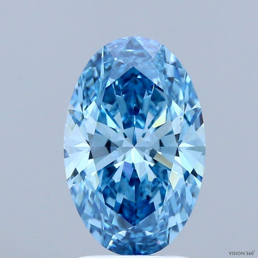 2.34 Ct. Fancy Vivid Blue Oval Lab Grown Diamond