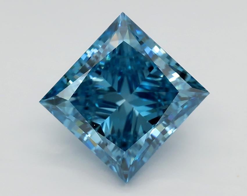3.50 Ct. Fancy Vivid Blue Princess Lab Grown Diamond
