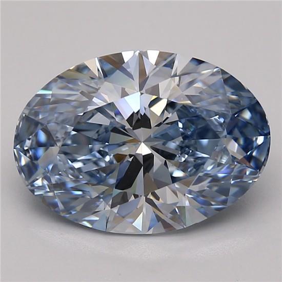 4.66 Ct. Fancy Vivid Blue Oval Lab Grown Diamond