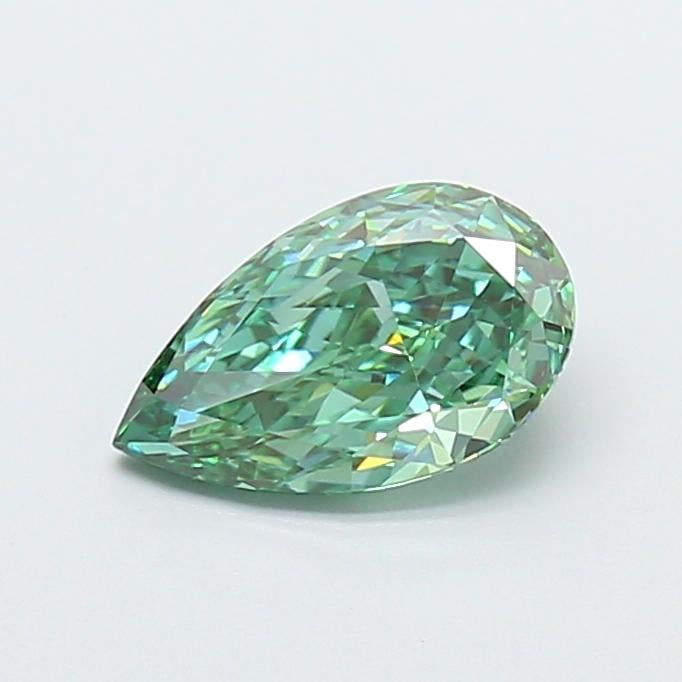 0.92 Ct. Fancy Vivid Green Pear Lab Grown Diamond